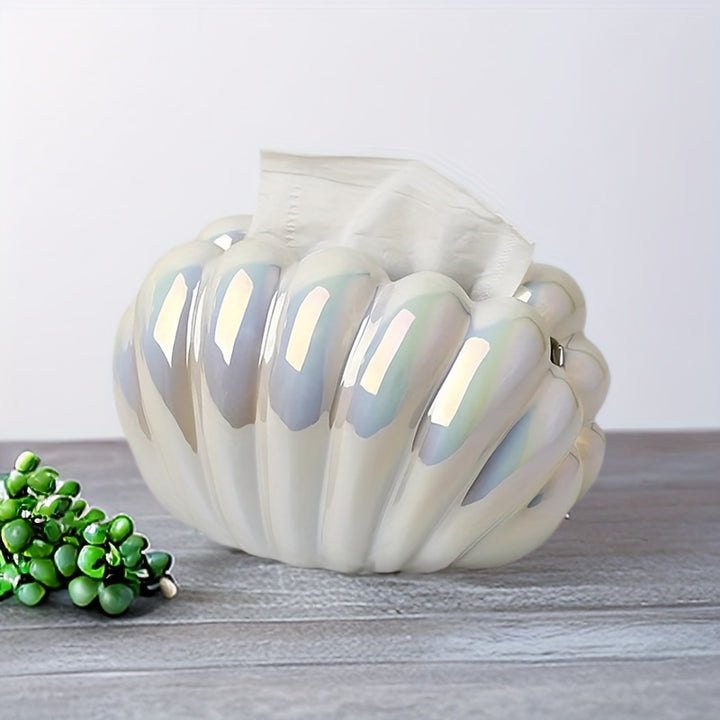 Ceramic Seashell Tissue Box