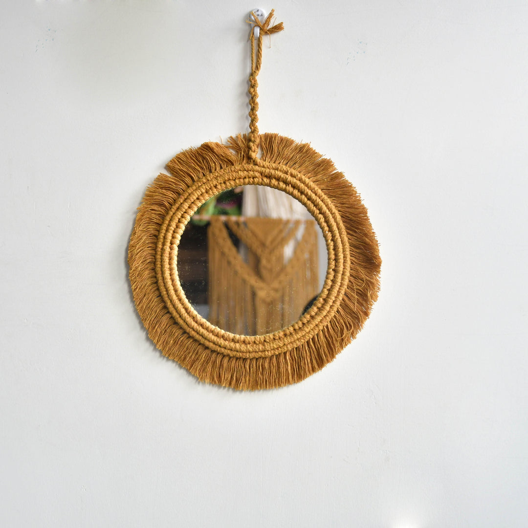 Handcrafted Macrame Mirror Tapestry