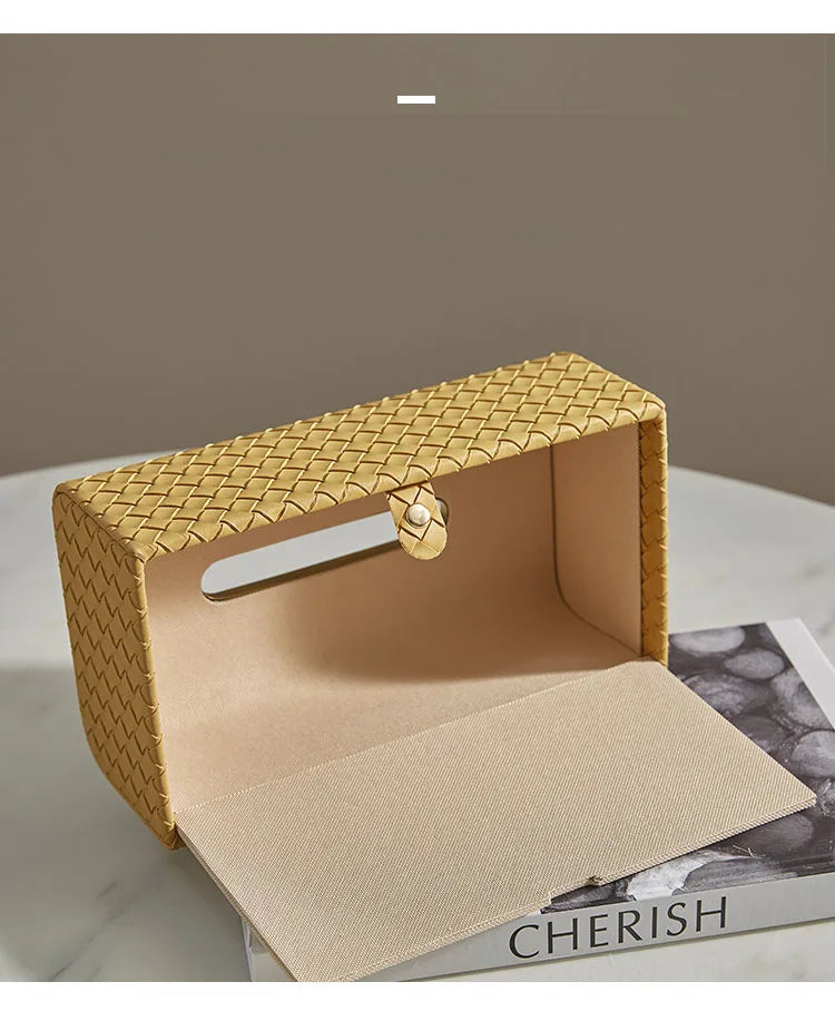 Leather Loom Tissue Box