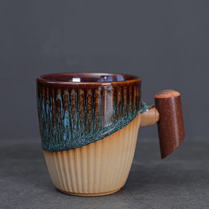 Lorelei Wood Clasp Ceramic Cup