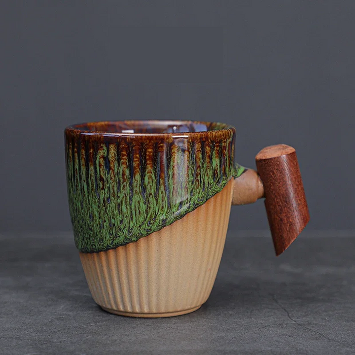 Lorelei Wood Clasp Ceramic Cup