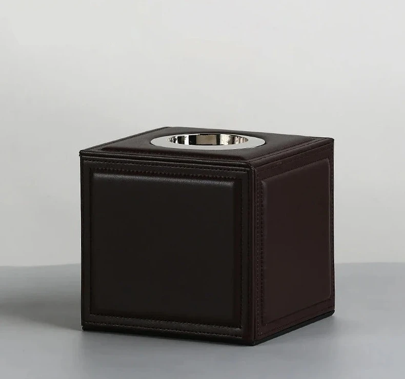 Milan Square Leather Tissue Box