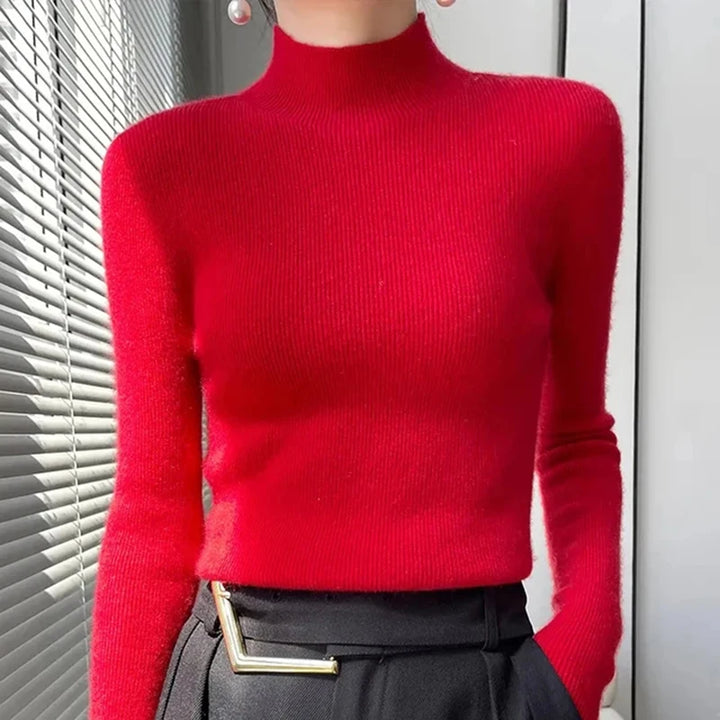 Frosted Cotton Half-Turtleneck