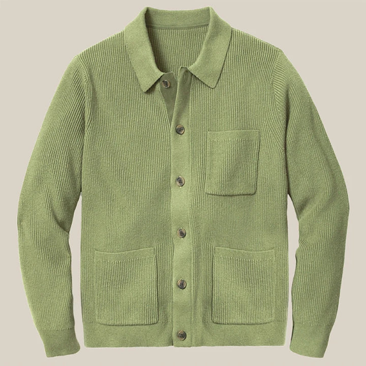 Evergreen Lapel Knit Cardigan