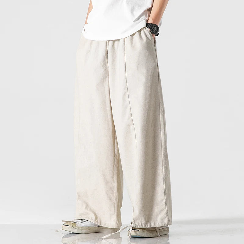 Pompanus Parachute Cotton-Linen Pants