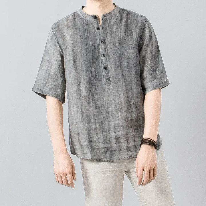 Relaxed-Linen Washed Button-Up