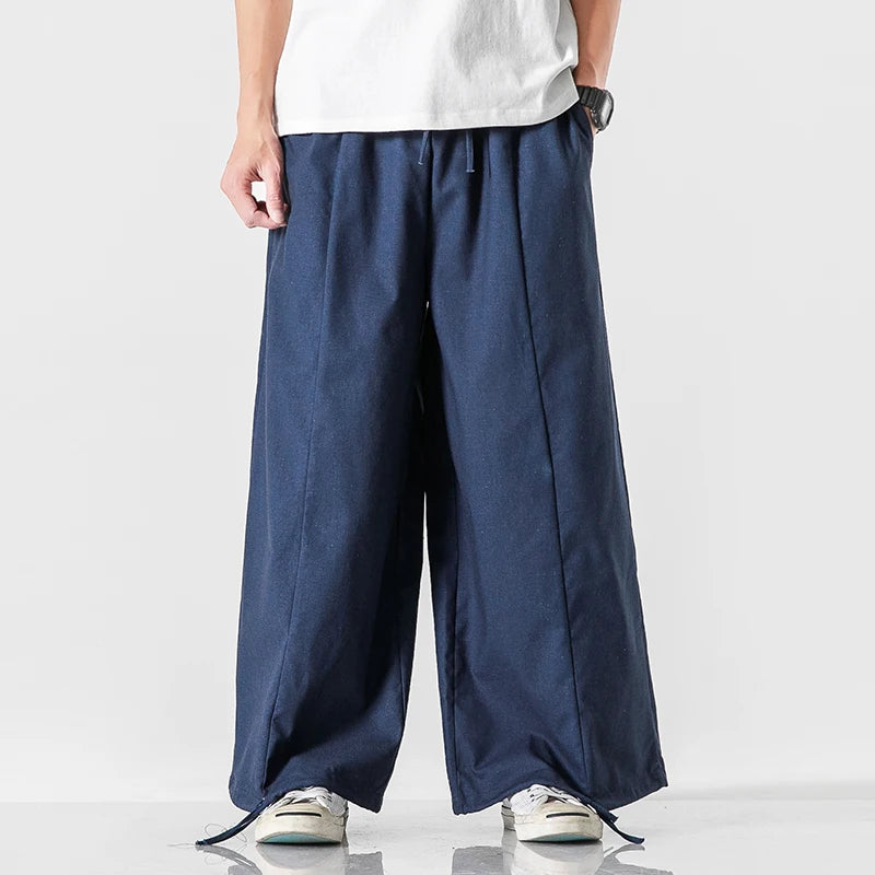 Pompanus Parachute Cotton-Linen Pants