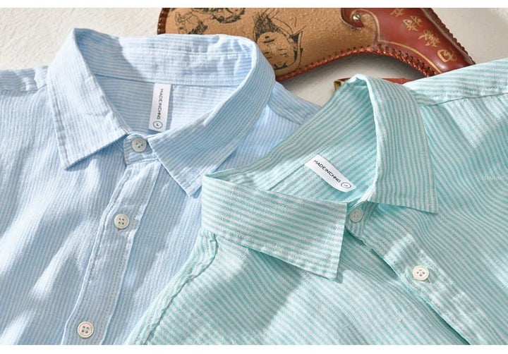 Oceanic Breeze Long Sleeve Linen Shirt