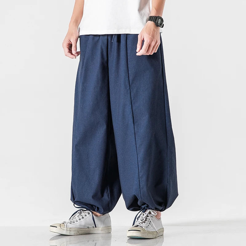 Pompanus Parachute Cotton-Linen Pants