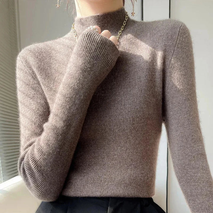 Frosted Cotton Half-Turtleneck