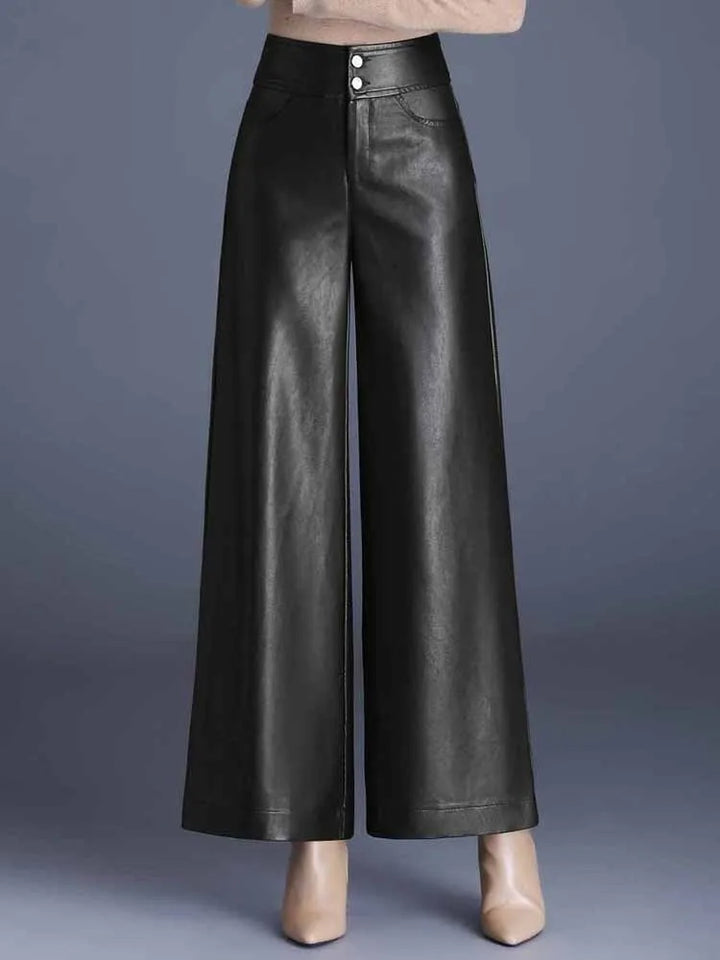 Valentina Wide-Leg Leather Pants