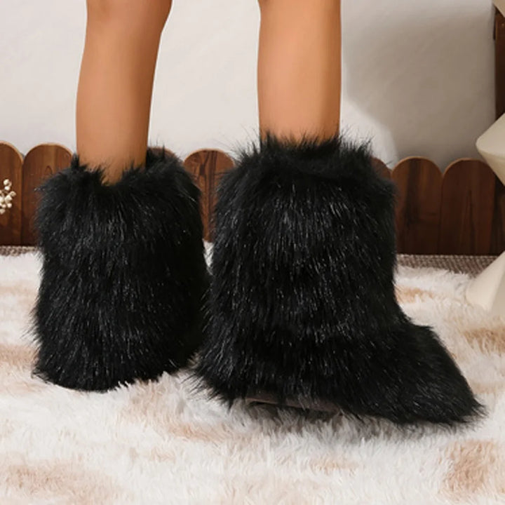 Georgina Fuzzy Platform Boots