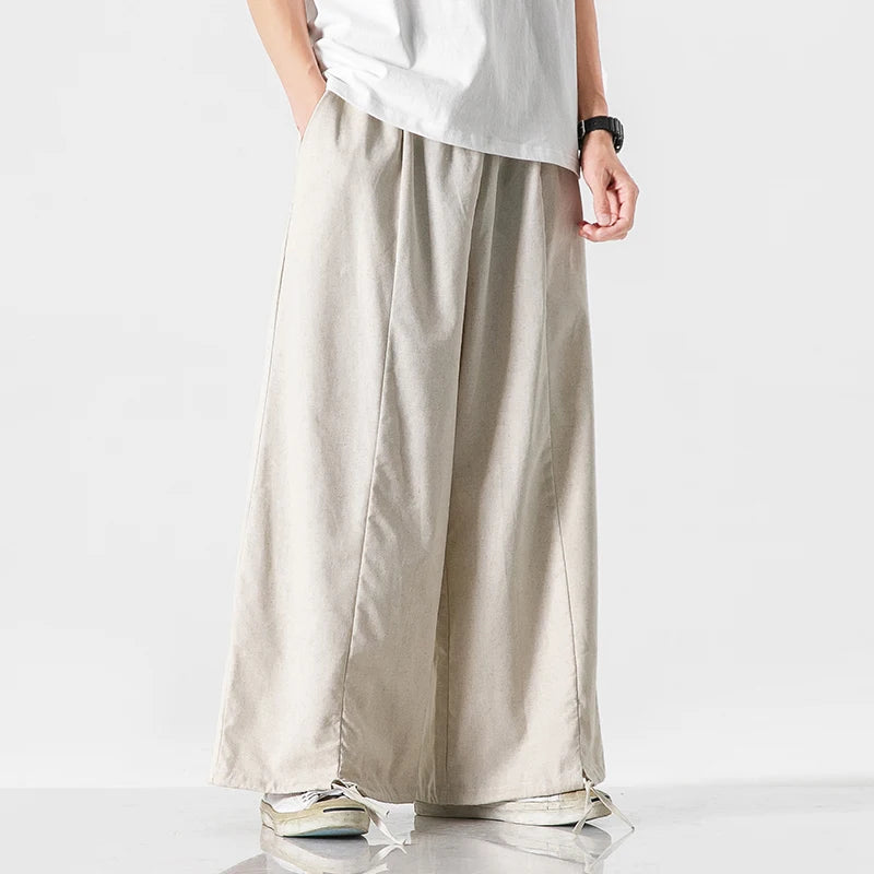 Pompanus Parachute Cotton-Linen Pants