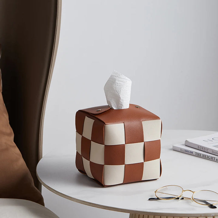 Savoy Leather Tissue Box