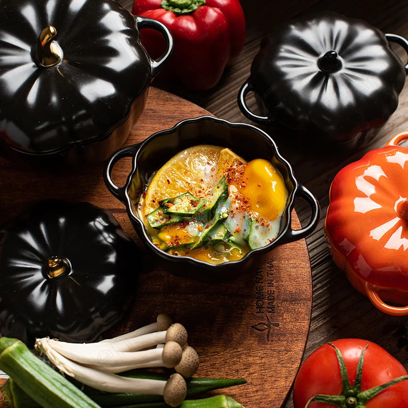 Spiced Pumpkin Lidded Bowls