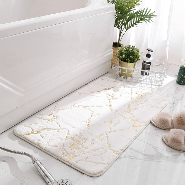 Fluffy Marble Dream Bath Rug